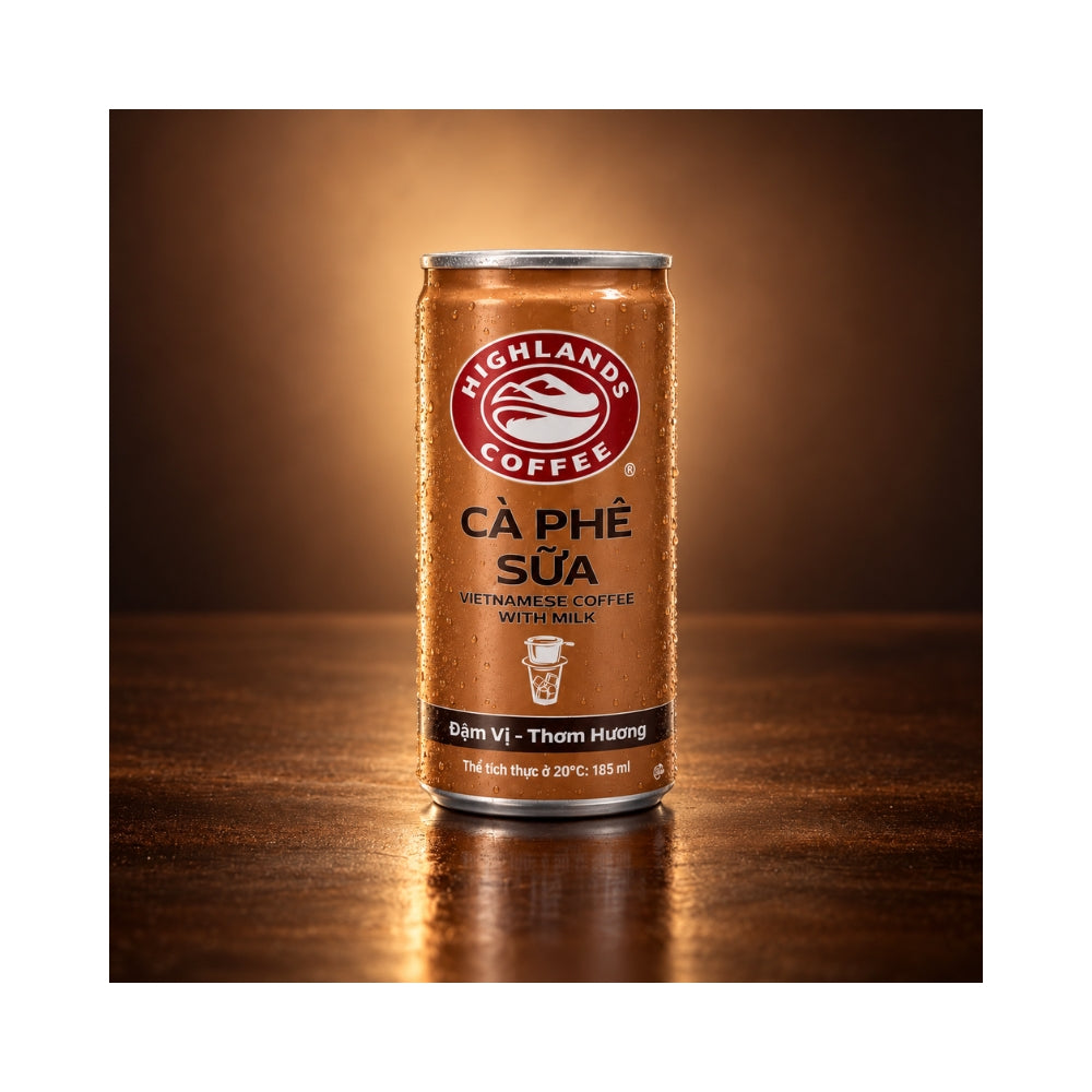 Highlands Coffee Canned Coffee with Milk, 185 ml & 235 ml