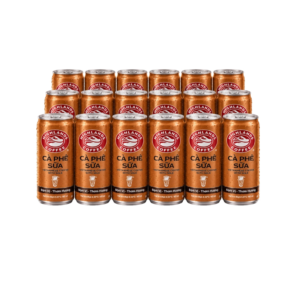 Highlands Coffee Vietnamese Coffee with Milk, 24-Pack (185 ml or 235 ml)