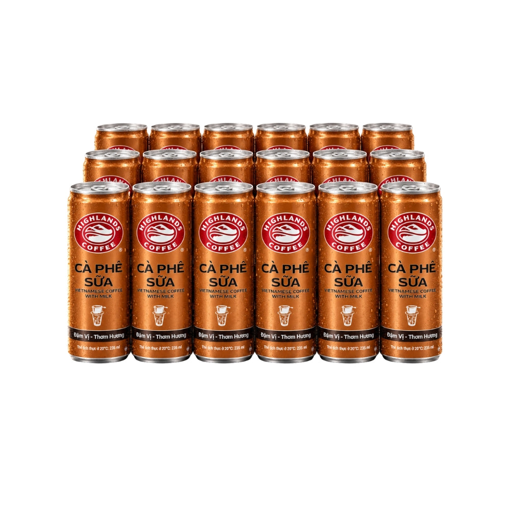 Highlands Coffee Vietnamese Coffee with Milk, 24-Pack (185 ml or 235 ml)