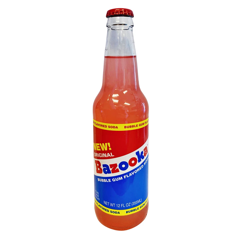 Bazooka Original Bubble Gum Flavored Soda – 12 fl oz Glass Bottle Main image