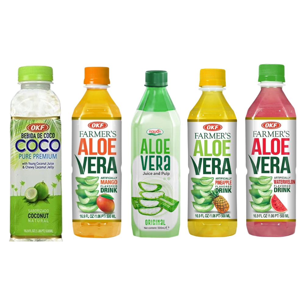 OKF Aloe Vera & Coconut Water Variety Pack | 5 Flavors | 500ml Bottles Main image