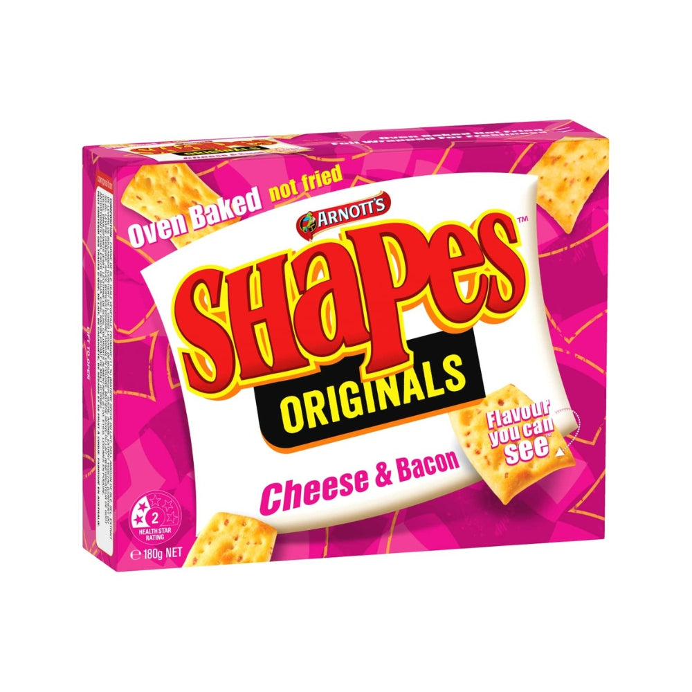 Arnott's Shapes Originals Cheese & Bacon Crackers 180g