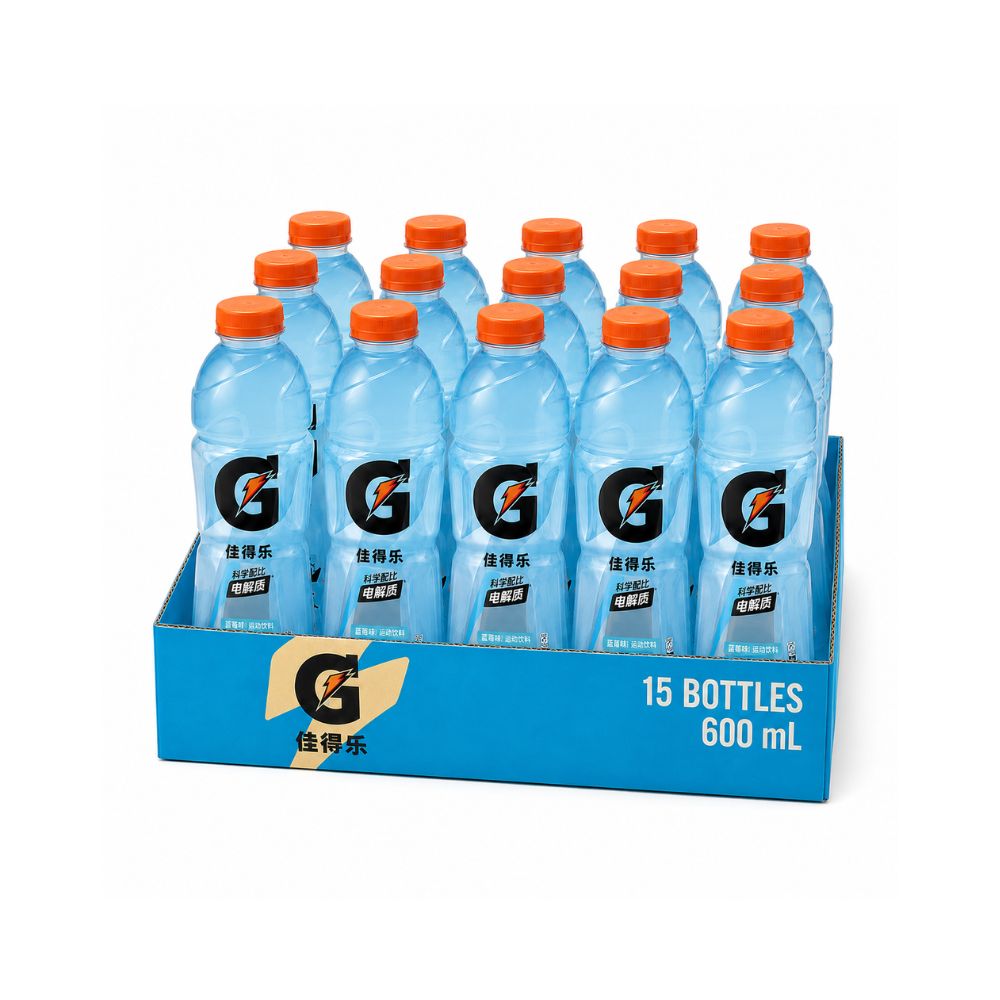 Gatorade 佳得乐 Sports Electrolyte Drink 600ml × 15 Bottles — Assorted Flavors Case