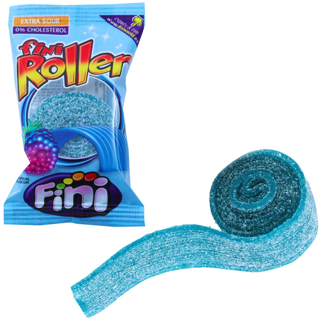 Fini Roller Sour Candy Belt — Assorted Flavors, 20g Each (40-Count Box)
