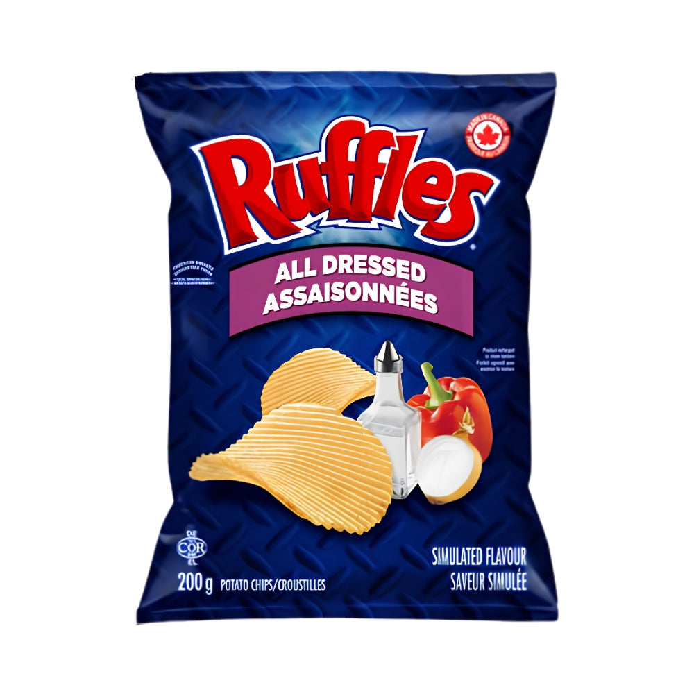 Canadian Ruffles All Dressed Chips 200g – Canada's Most Iconic Flavor Imported from Canada