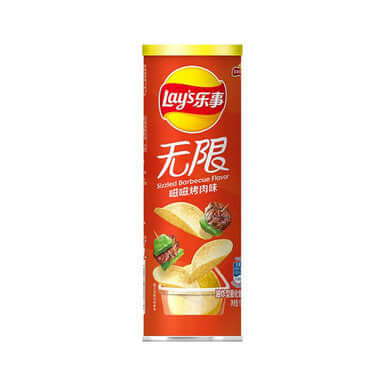 Chinese Lay's Stax Sizzled BBQ Flavor Stacked Potato Chips 90g imported from China