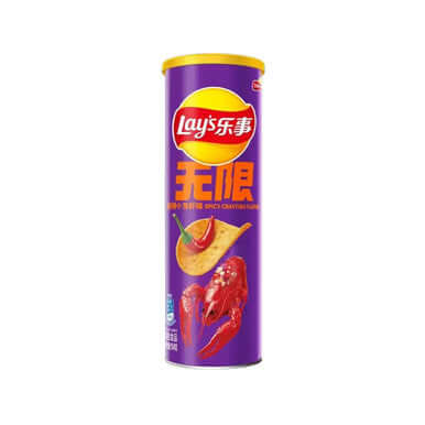 Chinese Lay's Stax Spicy Crayfish Flavor Stacked Potato Chips 90g imported from China