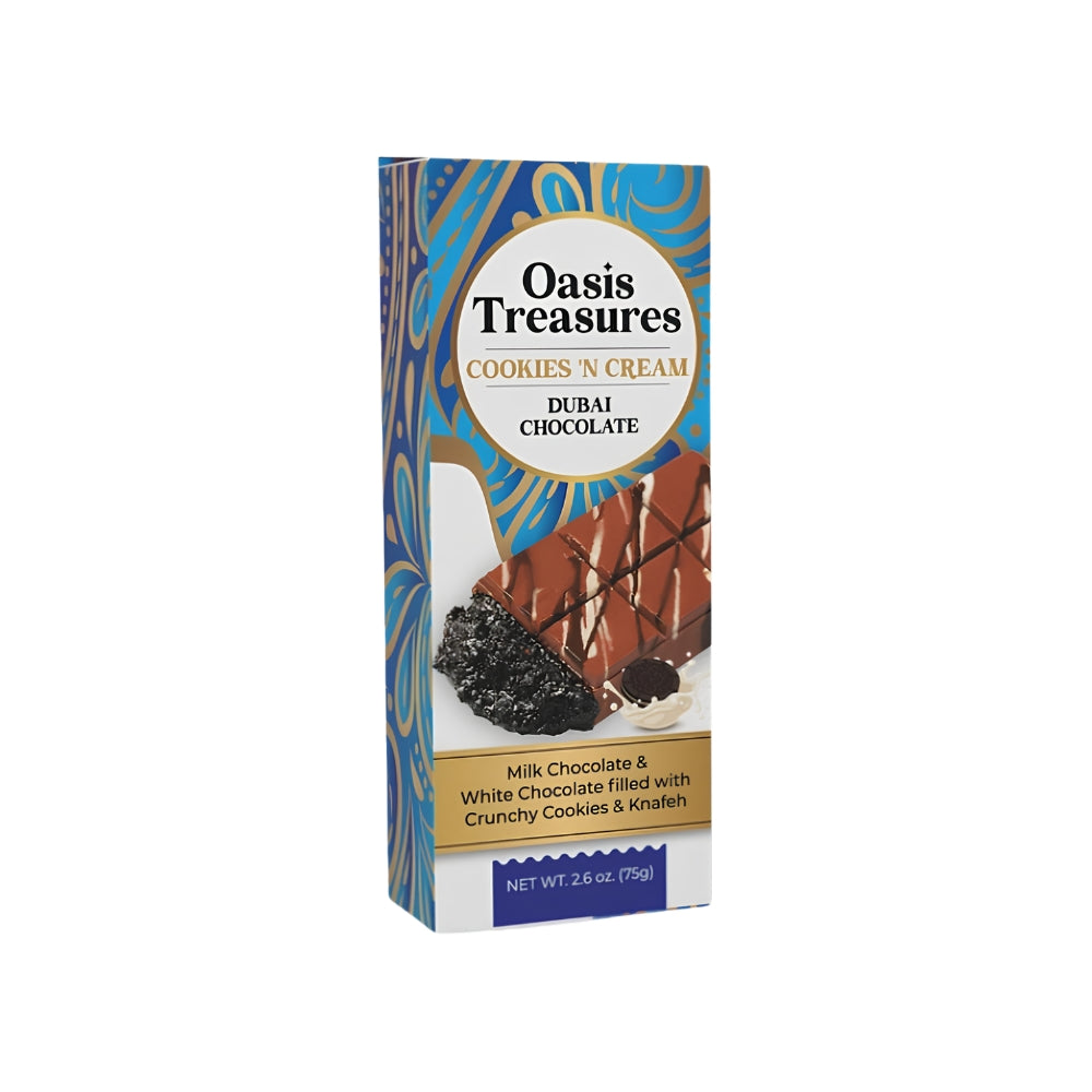Oasis Treasures Dubai Chocolate Bars – Pistachio, Hazelnut Cream & Cookies 'N Cream Secondary image
