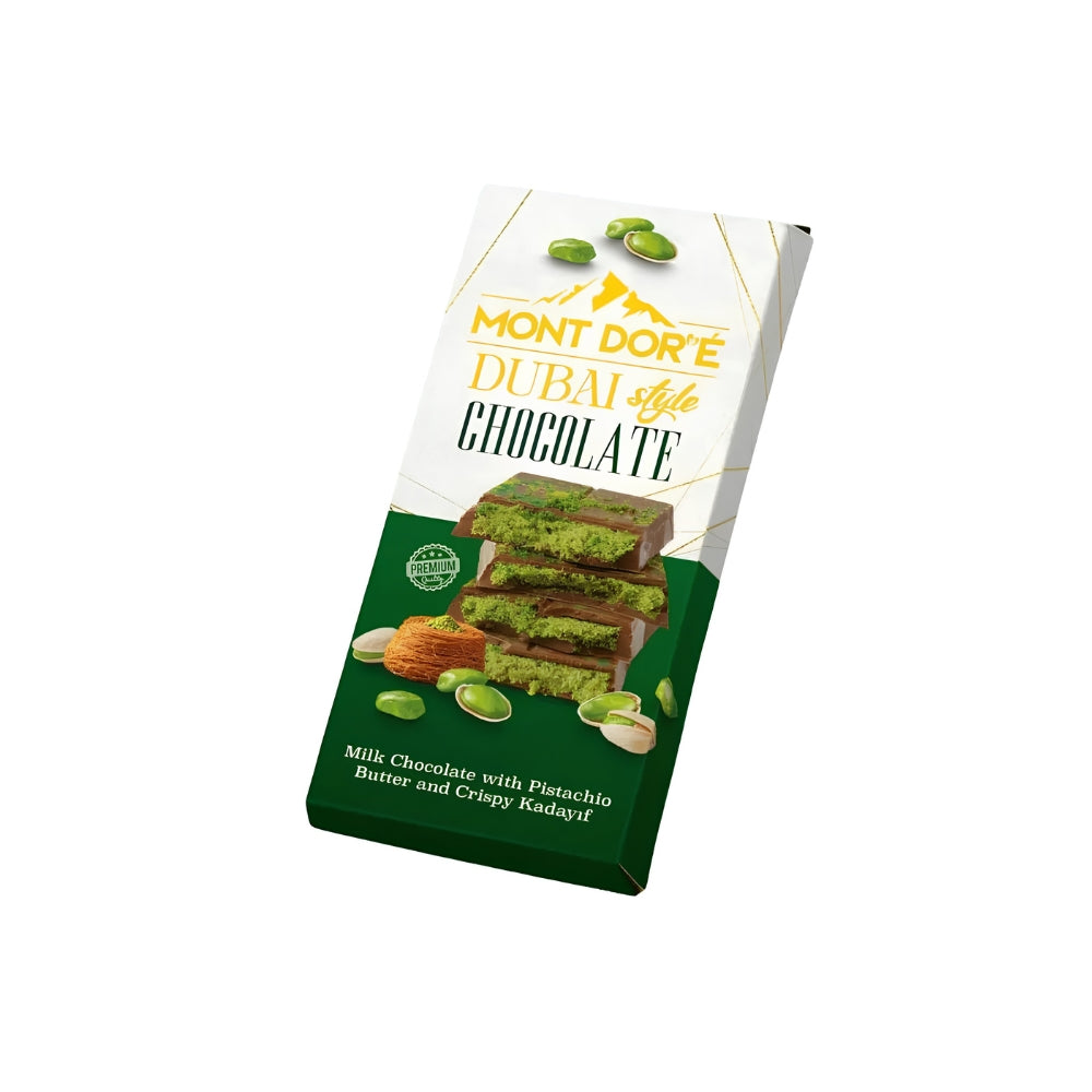 Mont Dor'e Angel Hair Pistachio Chocolate Bar 100g – Dubai Style Vermicelli & Pistachio Cream Secondary image