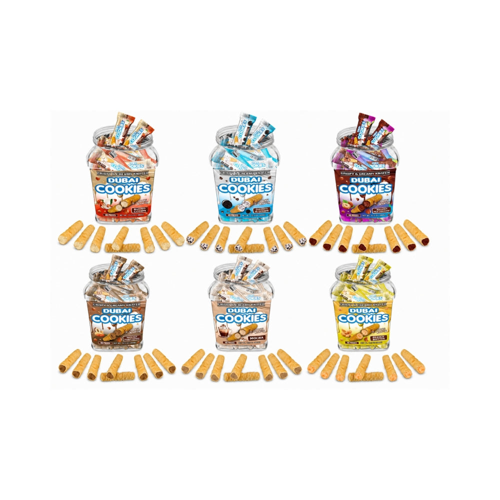 Dubai Cookies Crispy Knafeh Wafer Rolls | 40-Piece Jar Main image