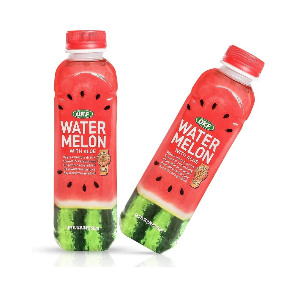 OKF Watermelon with Aloe Drink 500ml – Real Watermelon Juice & Chewable Aloe Vera | Gold Award