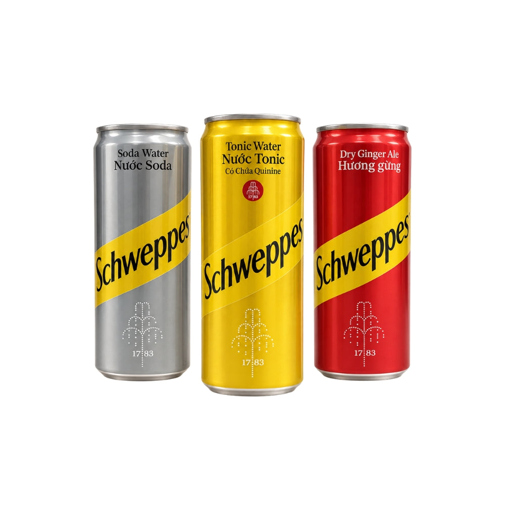 Schweppes 320 ml Can (Vietnam), 3 Drink Varieties