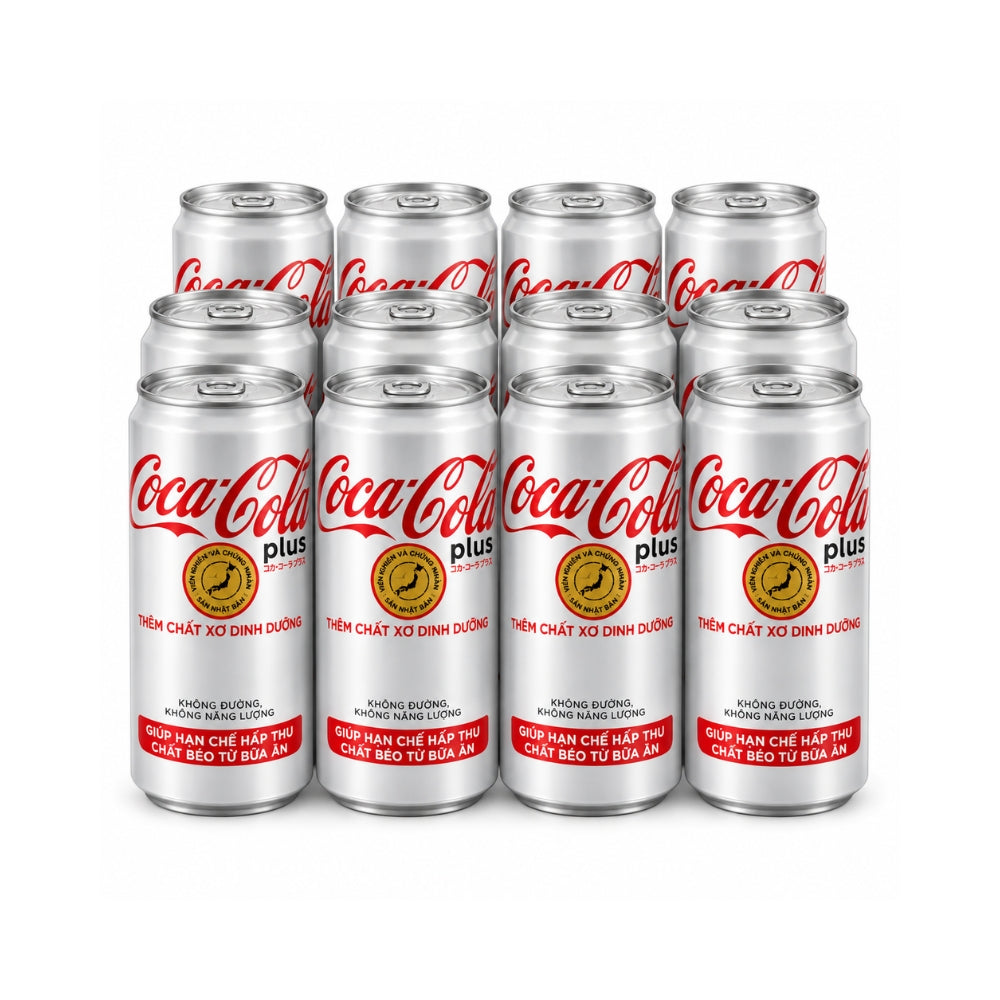 Coca-Cola Plus 320 ml Cans, 12-Pack (Vietnam)