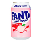 Fanta Korean Import Soda Cans – 5-Flavor Variety Pack | Pineapple Zero, Peach Zero, Melon, Grape Zero & Grape | 350ml Each