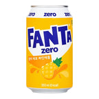 Fanta Korean Import Soda Cans – 5-Flavor Variety Pack | Pineapple Zero, Peach Zero, Melon, Grape Zero & Grape | 350ml Each