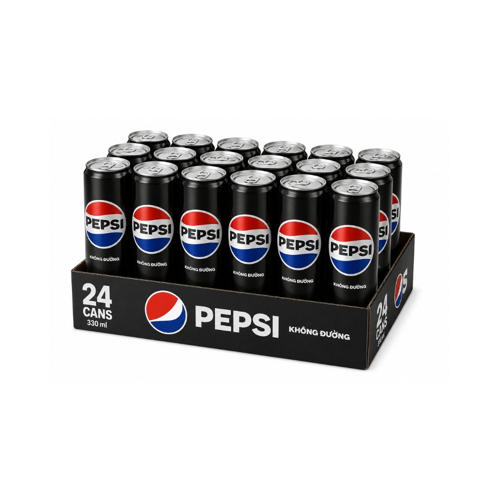 Pepsi Zero Sugar Vietnam 330ml Cans — 24-Pack (Không Đường) Main image