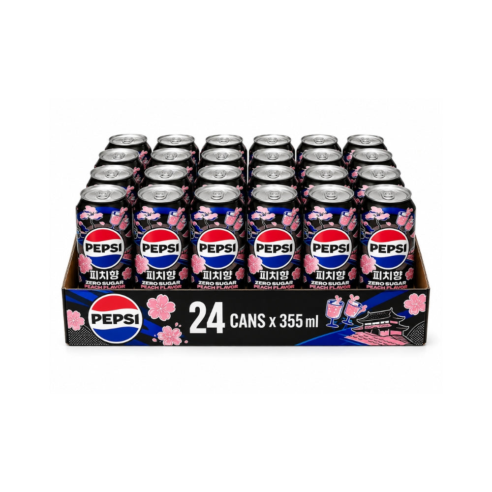 Pepsi Zero Sugar Peach Flavor Korean Import Cans – 24 x 355ml