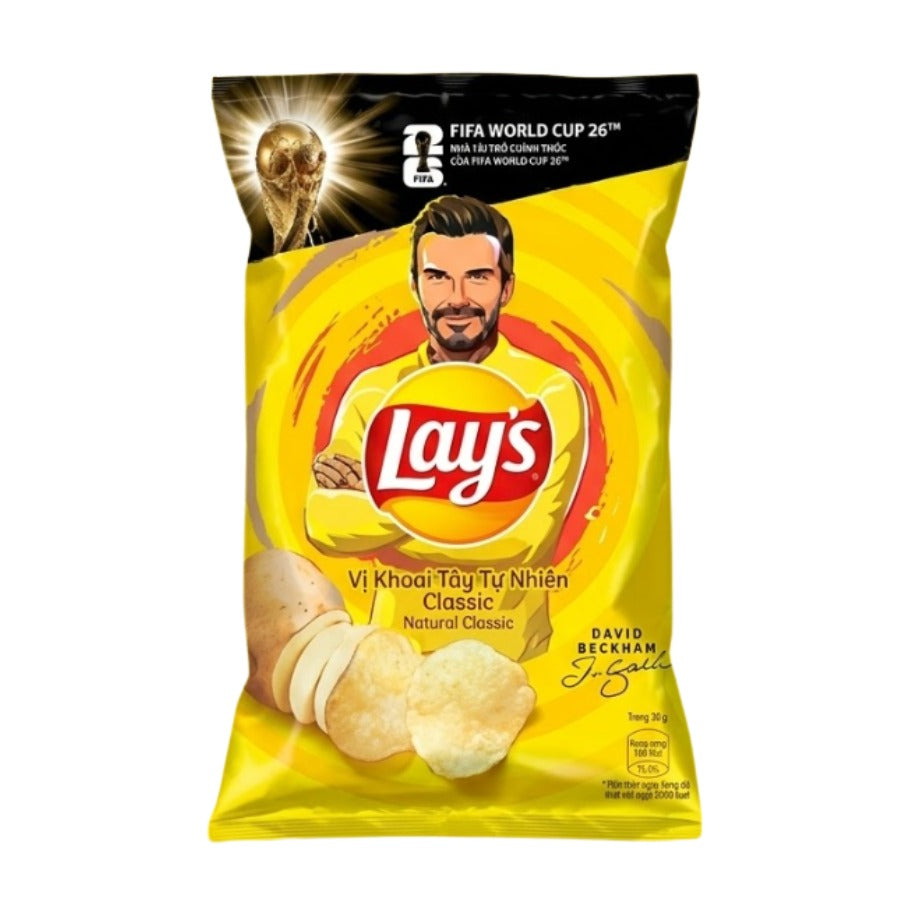 Lay's Vietnam FIFA World Cup 26™ Chips – 6-Flavor Variety Pack | Texas Steak, Cheddar, Nori Seaweed, Natural Classic, BBQ Pork Rib & Baked Prawn