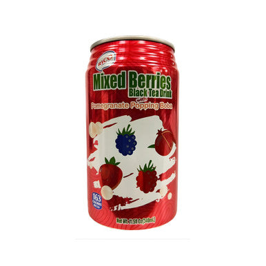 Rico Mixed Berries Black Tea with Pomegranate Popping Boba 11.5oz Can – Ready-to-Drink Boba Tea Main image
