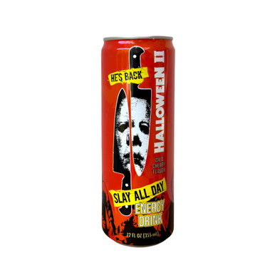 Halloween II Michael Myers Slay All Day Wild Cherry Energy Drink 12oz – Official Horror Can Main image