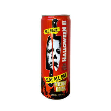 Halloween II Michael Myers Slay All Day Wild Cherry Energy Drink 12oz – Official Horror Can