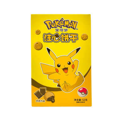 Chinese Pokémon Filled Cookies Chocolate Flavor 52g Pikachu imported from China