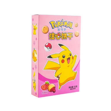 Chinese Pokémon Filled Cookies Strawberry Flavor 52g Pikachu imported from China