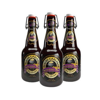 Flying Cauldron Butterscotch Beer 500ml – Non-Alcoholic Butterscotch Cream Soda Swing-Top Bottle