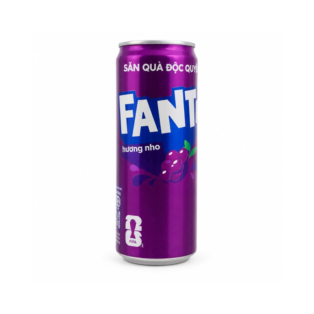 Fanta Asia FIFA Edition Soda Cans — Cherry, Orange & Grape Variety Set (330ml × 3)