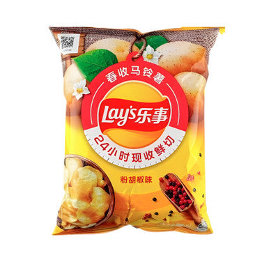 Chinese Lay's Fresh-Cut Potato Chips Pink Pepper Flavor 60g imported from China