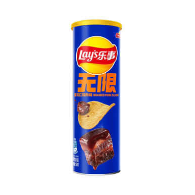 Chinese Lay's Stax Braised Pork Flavor Stacked Potato Chips 90g imported from China