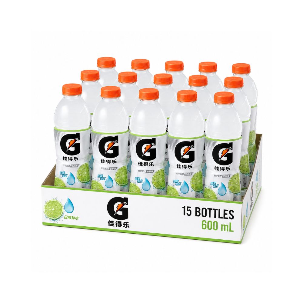 Gatorade 佳得乐 Sports Electrolyte Drink 600ml × 15 Bottles — Assorted Flavors Case