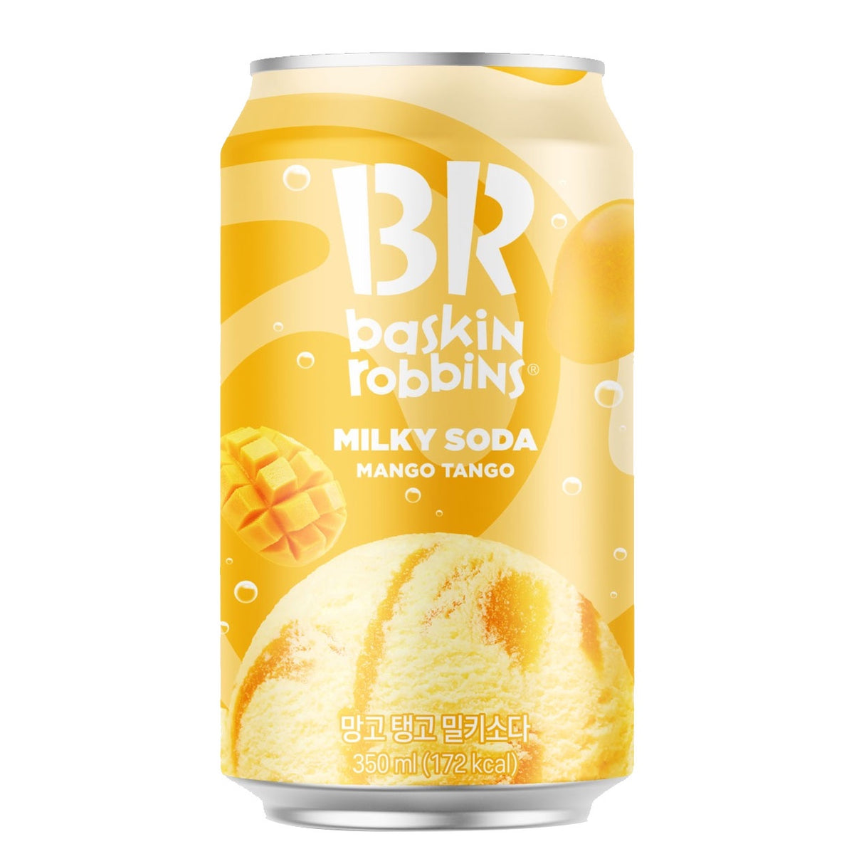 Baskin-Robbins Milky Soda Korean Canned Drink – 5-Flavor Variety Pack | Peach Yogurt, Cotton Candy, Mango Tango, Blueberry Yogurt, Cherries Jubilee (350ml)