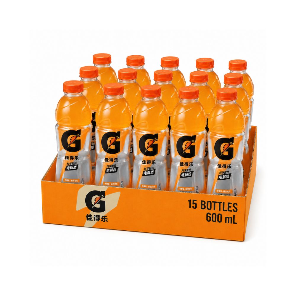 Gatorade 佳得乐 Sports Electrolyte Drink 600ml × 15 Bottles — Assorted Flavors Case
