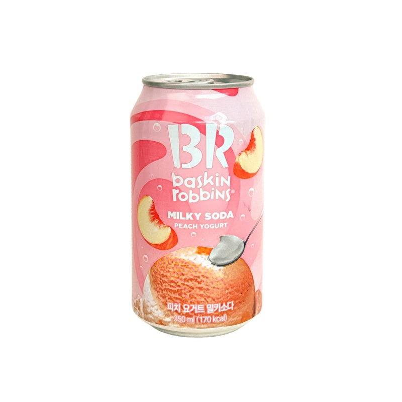 Baskin-Robbins Milky Soda Korean Canned Drink – 5-Flavor Variety Pack | Peach Yogurt, Cotton Candy, Mango Tango, Blueberry Yogurt, Cherries Jubilee (350ml)