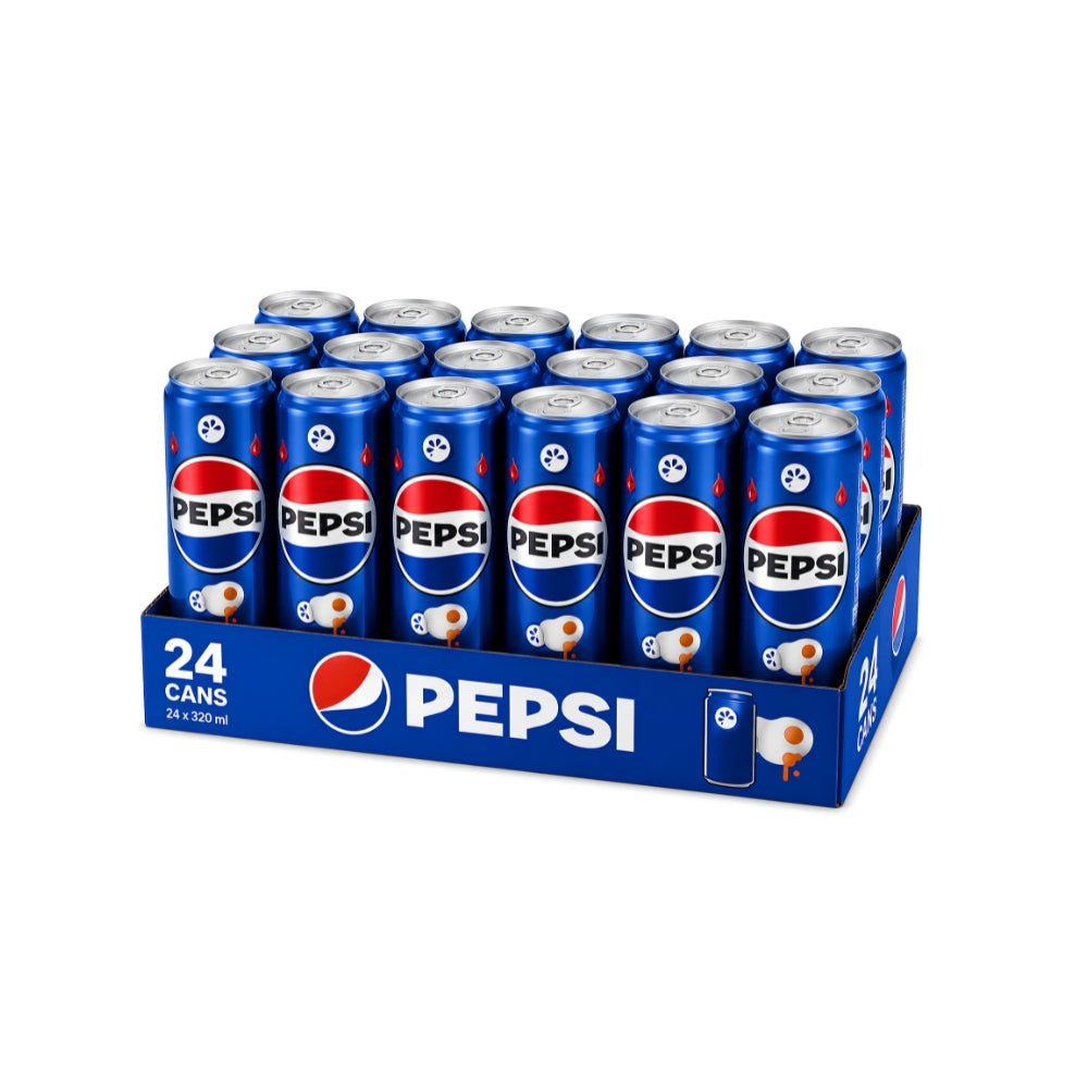 Pepsi Cola Soft Drink Cans 24 x 320ml — Bulk Party Pack