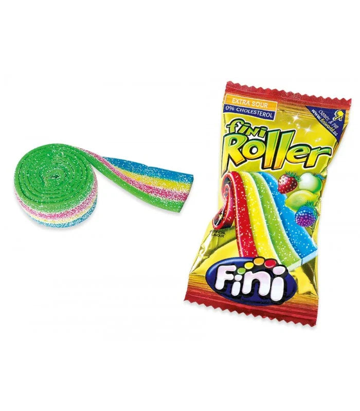 Fini Roller Sour Candy Belt — Assorted Flavors, 20g Each (40-Count Box)