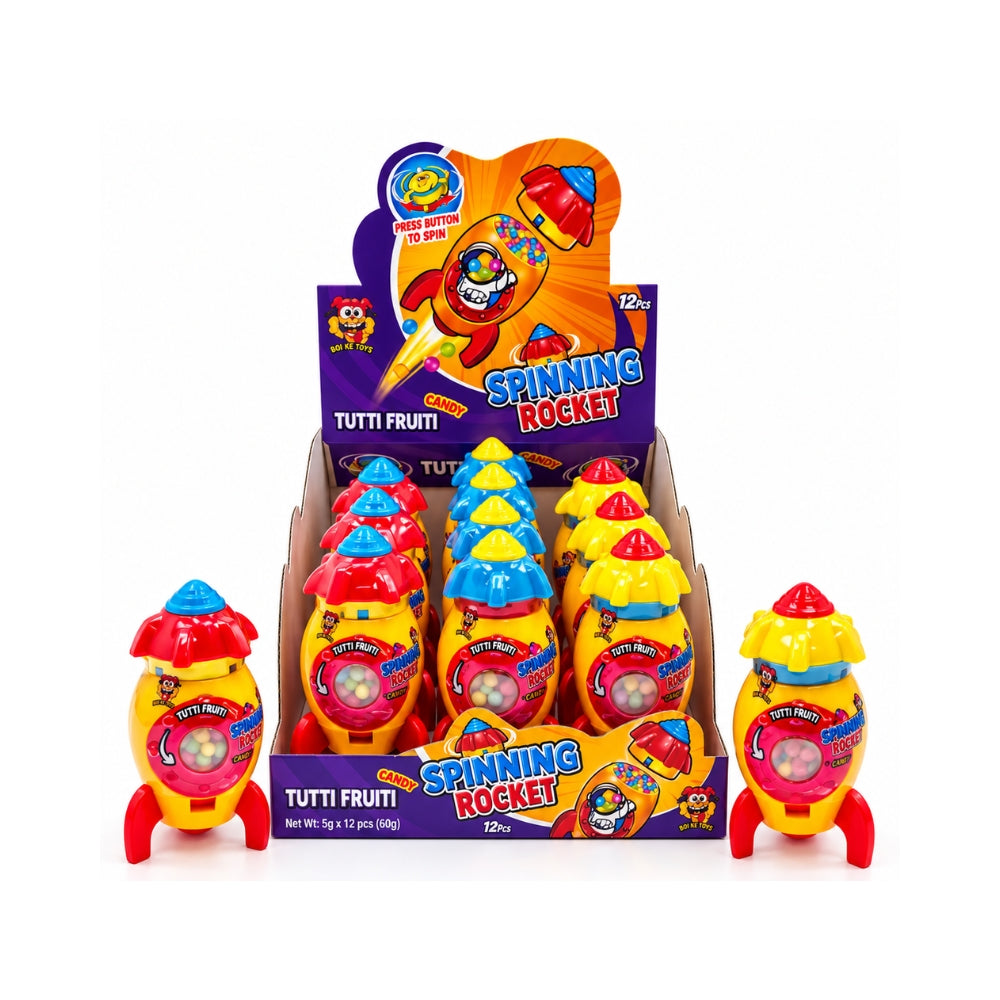 Spinning Rocket Candy Toys 12-Count Display | Sour City Main image