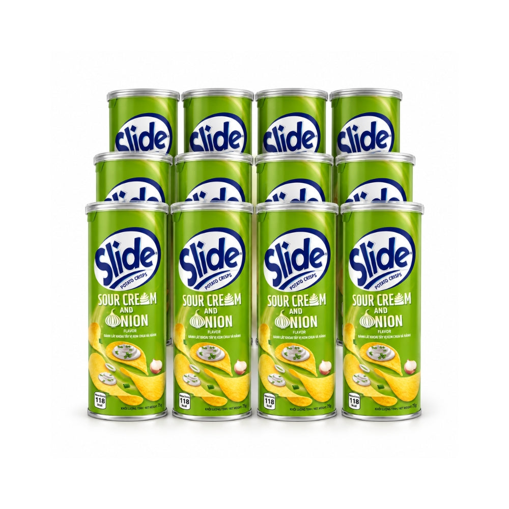 Slide Potato Crisps 90g Cans, 12-Pack