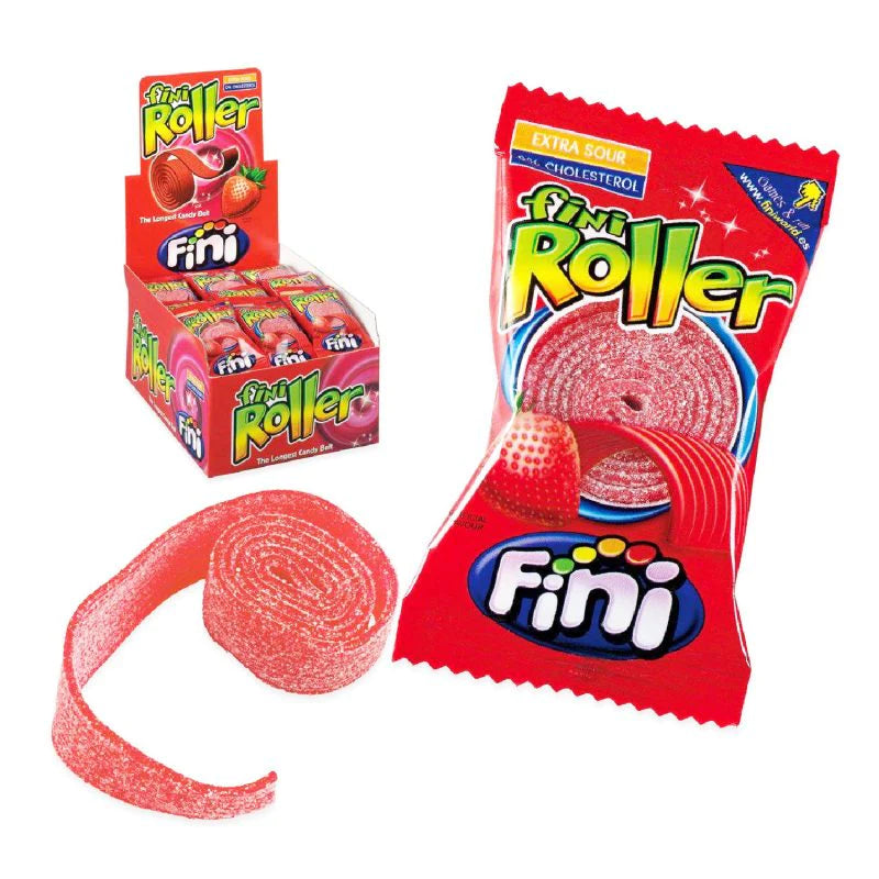 Fini Roller Sour Candy Belt — Assorted Flavors, 20g Each (40-Count Box)